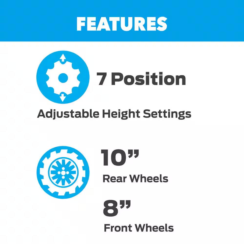 21 In. 200 Cc Gas Recoil Start, Walk behind Push Mower, Self-Propelled 3-In-1 with 7 Position Height Adjustment