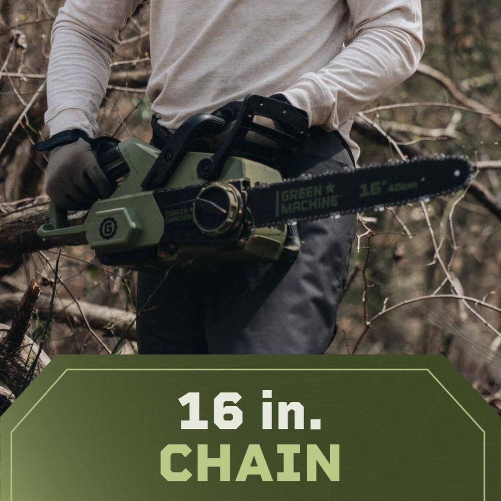 62V Brushless 16 In. Battery Chainsaw Auto-Tensioning System, Easy Trigger Start with 4 Ah Battery and Charger