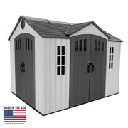 10 Ft. W X 8 Ft. D Resin Dual Entry Outdoor Storage Shed (80 Sq. Ft.)