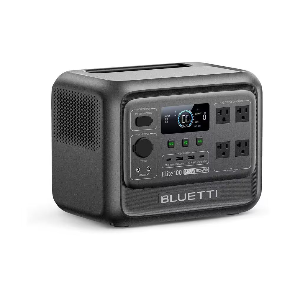 1800W LFP Battery Generator,1024Wh Portable Power Station, Push-Button Start Solar Generator for Home Backup,Rvs,Camping