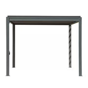 10 Ft. X 10 Ft. Gray Aluminum Metal Louvered Pergola