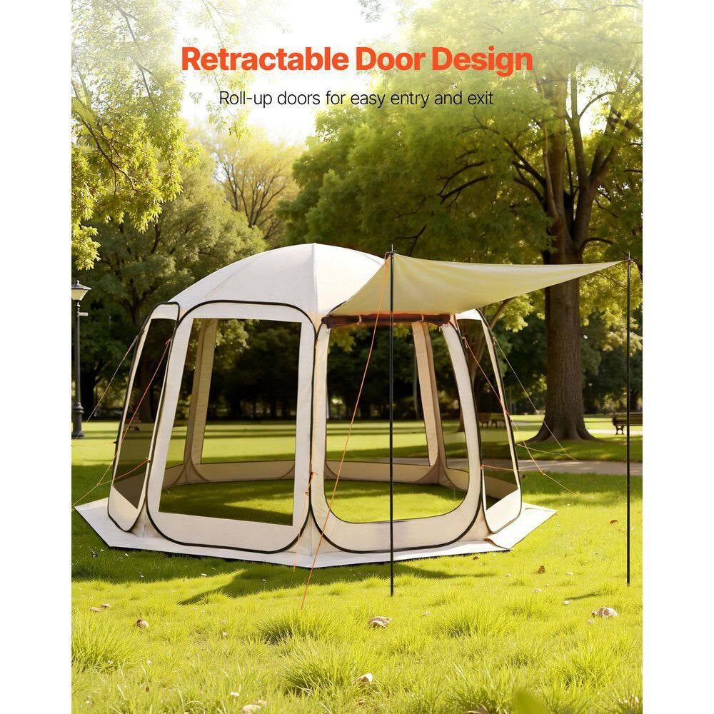 Screen House Tent, Portable Screened in Canopy with Carry Bag, 12 X 11 Ft. 10-12 Person Pop up Screen Tent with Awning