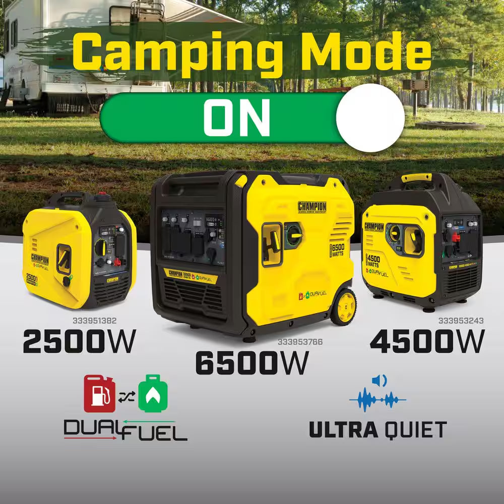 4500/3250-Watt Recoil Start Gas, Propane Dual Fuel Inverter Generator, Free 3-Year Warranty for RV and Home
