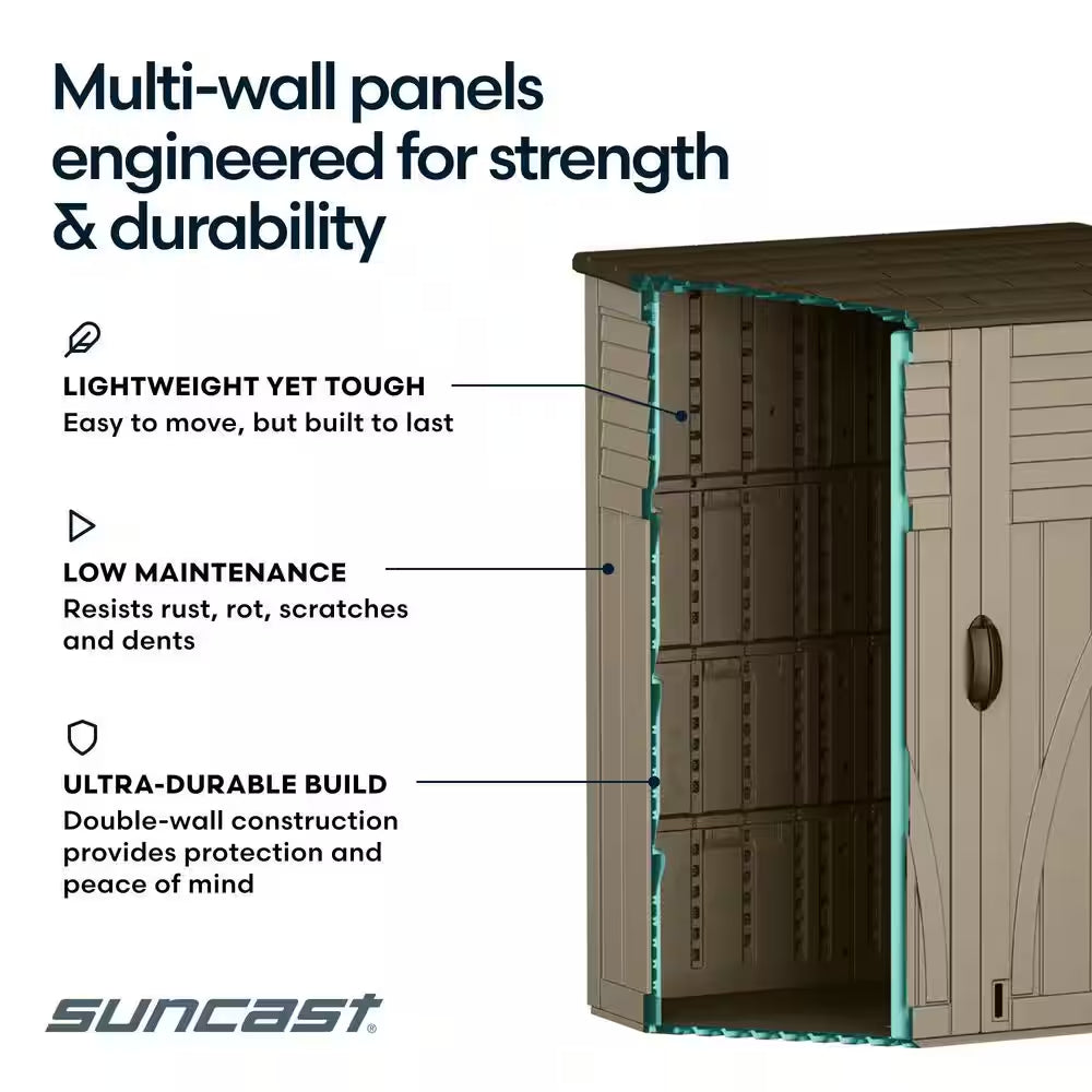 2 Ft. 8.25 In. X 2 Ft. 1.5 in X 6 Ft. Resin Vertical Storage Shed