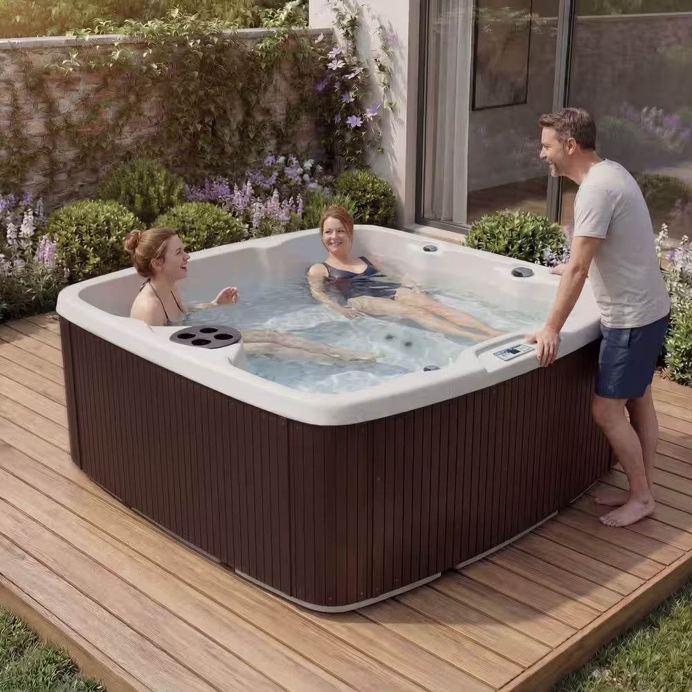 LS500 plus 5-Person 23-Jet 110-Volt Plug and Play Spa with Thermal Locking Cover