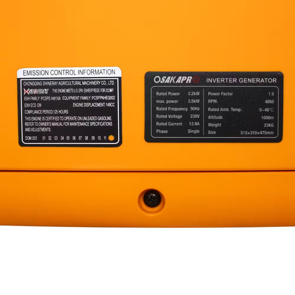3500 Watt Portable Inverter Gas Powered Generator with CO SENSOR for Home Backup Power, Outdoor Camping, RV and Trailer