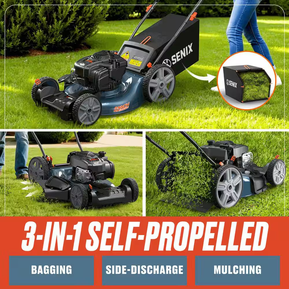 21 In. 140Cc 4-Cycle Briggs and Stratton Gas Self-Propelled Lawn Mower with 3-In-1 Bagging, Mulching, Side Discharge
