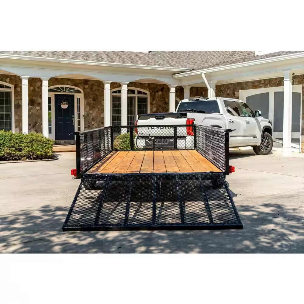 6 Ft. X 12 Ft. Utility Trailer with Mesh Sides and Wood Floor, 2,090 Lb. Payload Capacity