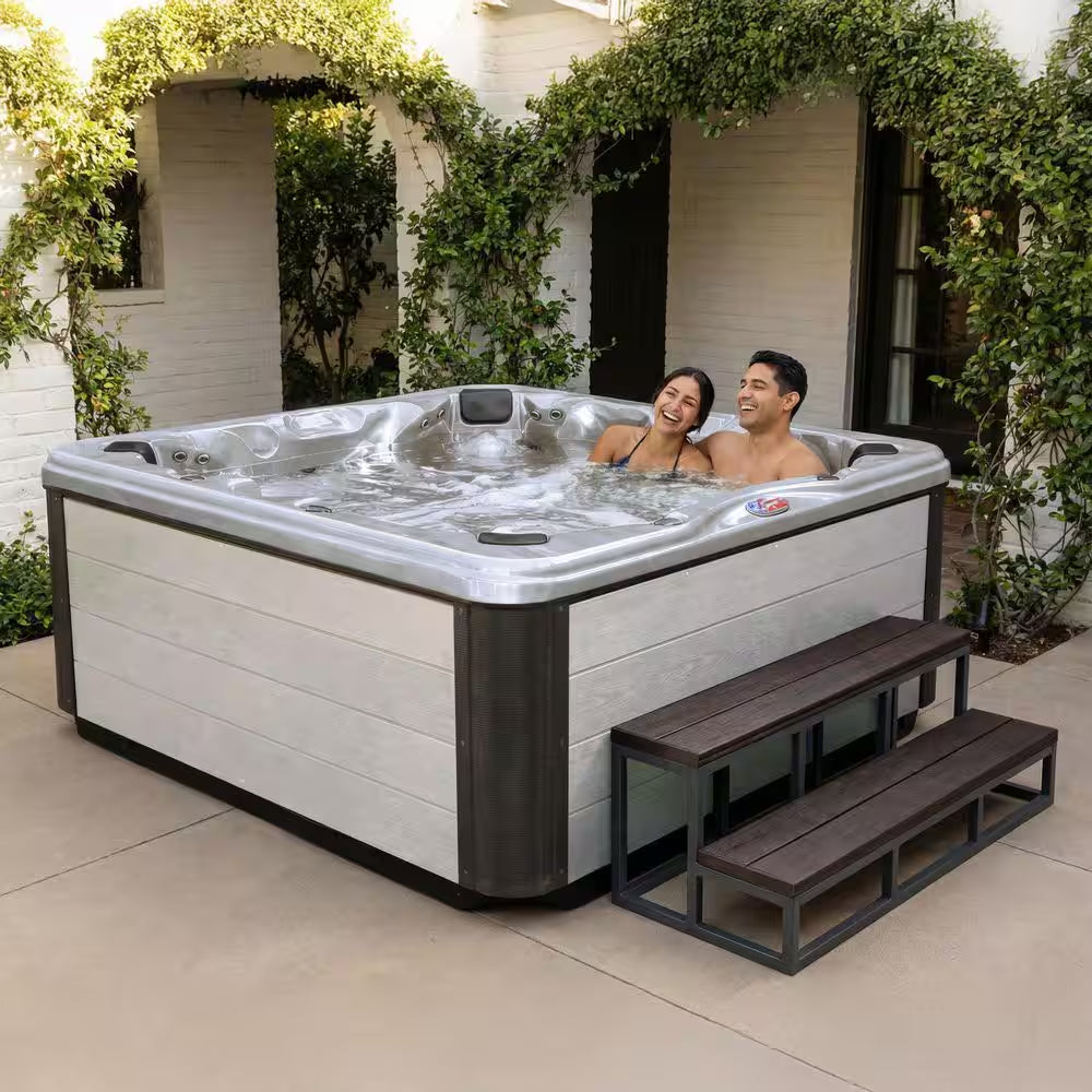7-Person 45-Jet Premium Acrylic Bench Spa Standard Hot Tub with Ozonator and Bluetooth Sound System
