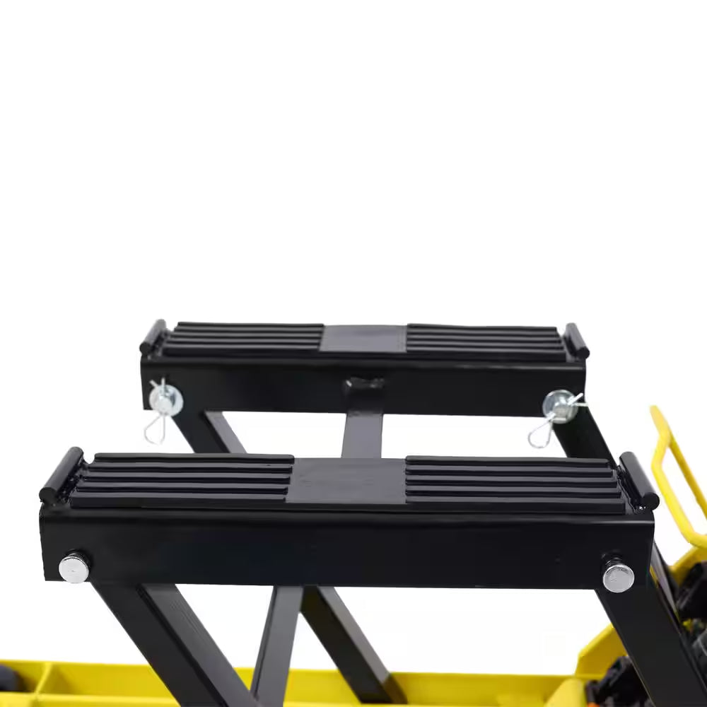 1500 Lbs Capacity Hydraulic Motorcycle Lift Jack in Yellow with Tie-Down