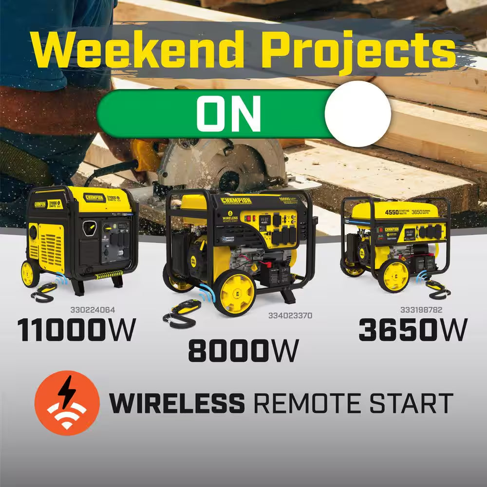 10,000/8000-Watt Wireless Remote Start Portable Generator with Free 3-Year Warranty for Home Backup and Storm Prep
