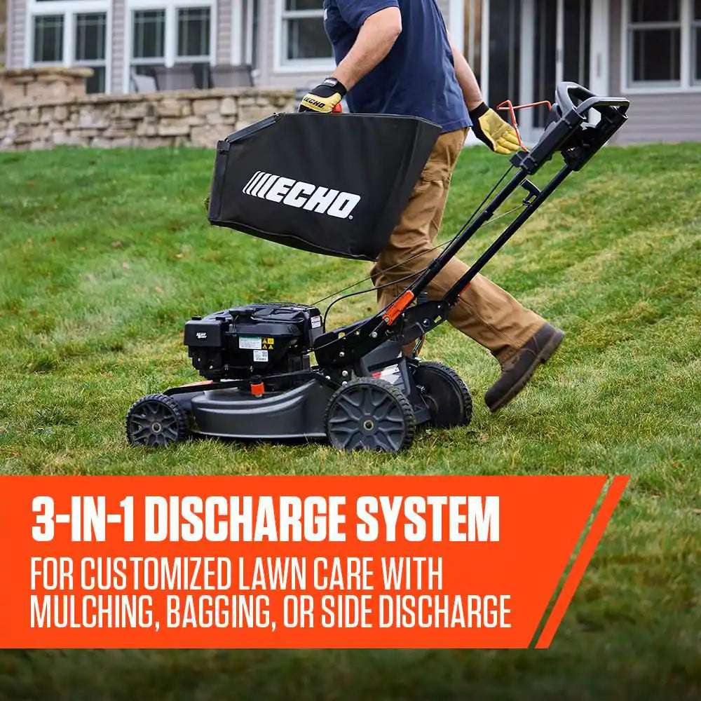 21 In. 190 Cc Briggs and Stratton Gas 3-In-1 Twin Blade RWD Self-Propelled Lawn Mower with Single Lever Deck Adjustment