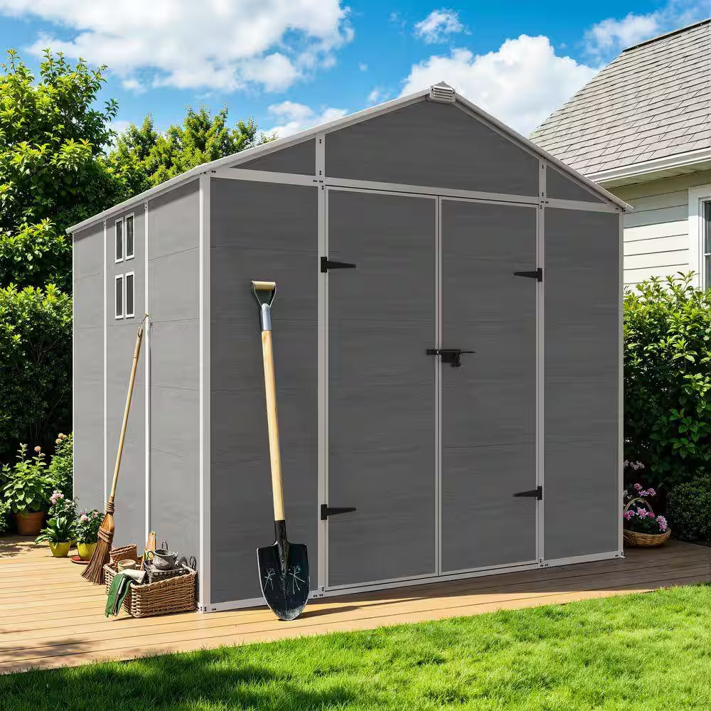 8 Ft. W X 8 Ft. D Outdoor Resin Garden Tool Storage Shed for Backyard (64 Sq. Ft.)