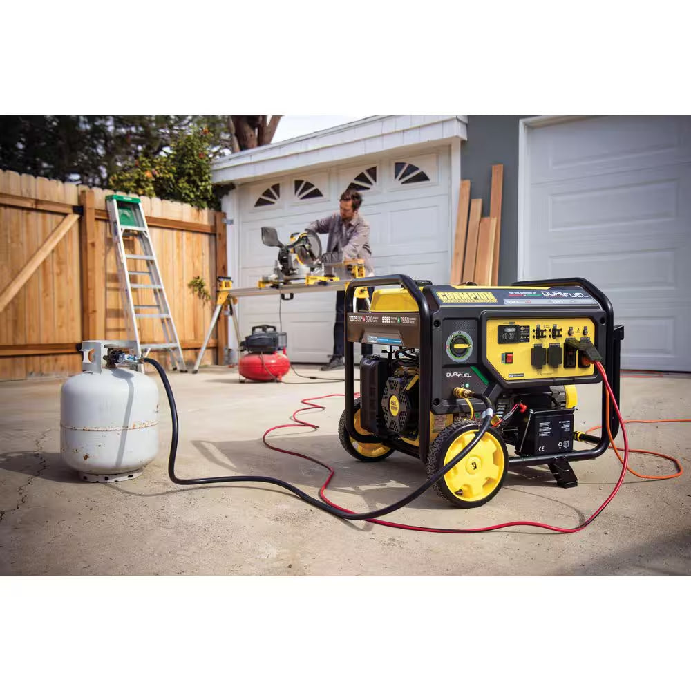 10,625/8500-Watt Electric Start Dual Fuel Portable Generator with Free 3-Year Warranty for Home Backup and Storm Prep