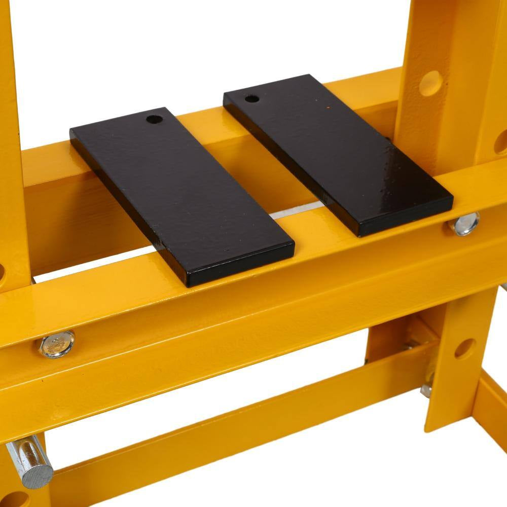 6-Ton Hydraulic Shop Press with Plates, Heavy-Duty A-Frame Garage Floor Press, Yellow