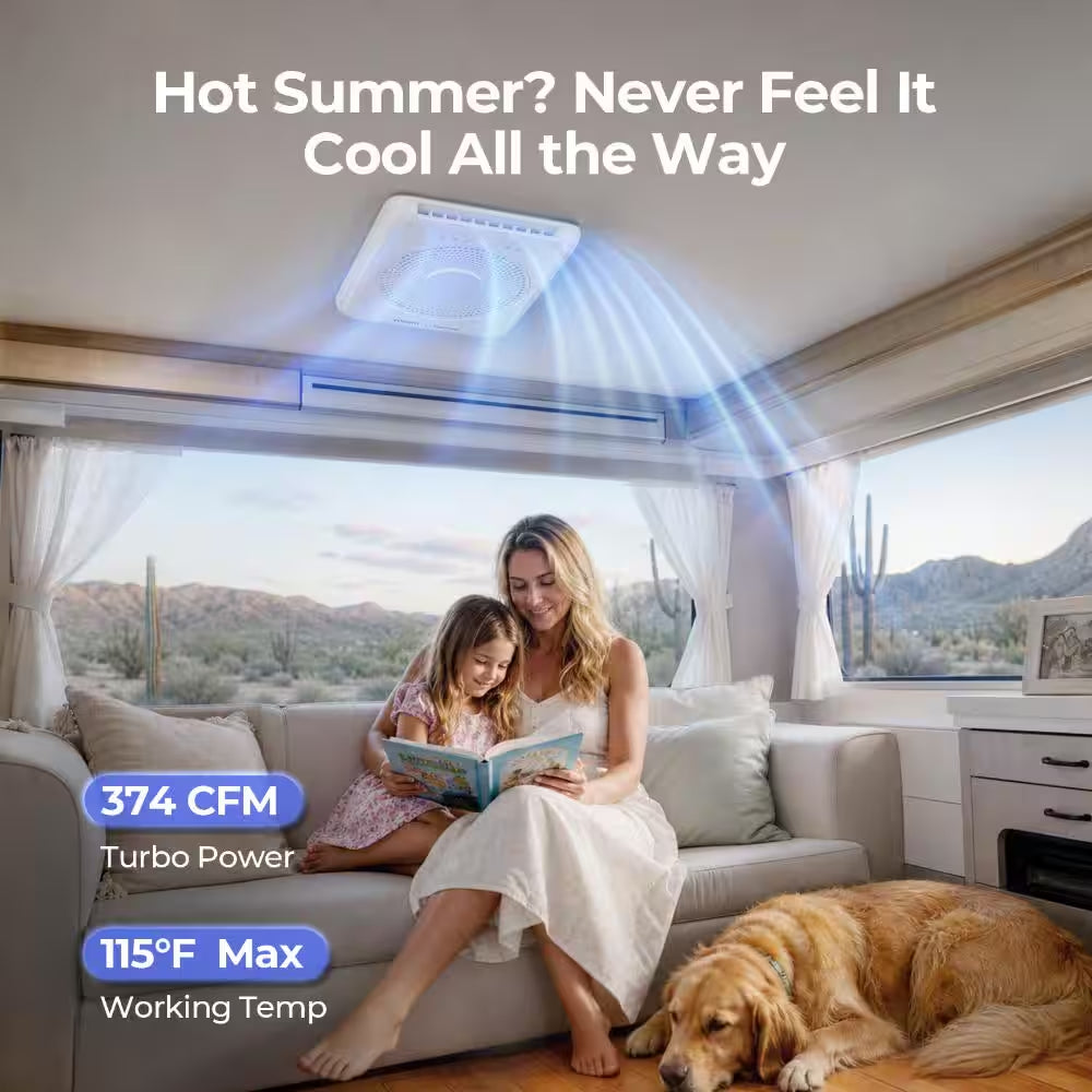 18000 BTU RV Air Conditioner, Ducted & Non-Ducted, Cool Only, LED ADB Smart Control, Black, 2-Year Warranty