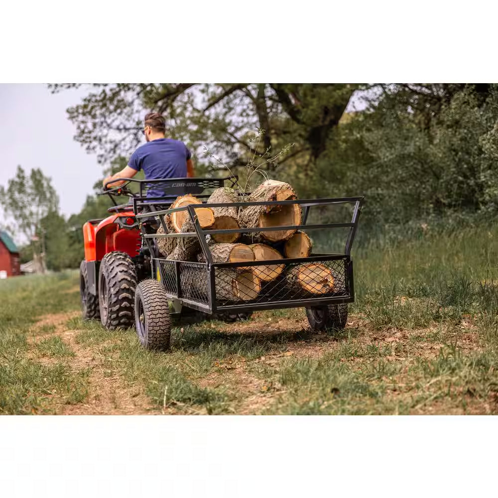 1400-Lb. Capacity (58 In. X 30 In.) Heavy-Duty Steel ATV Trailer, Removable Sides, Dump Latch, 16 In. Pneumatic Wheel