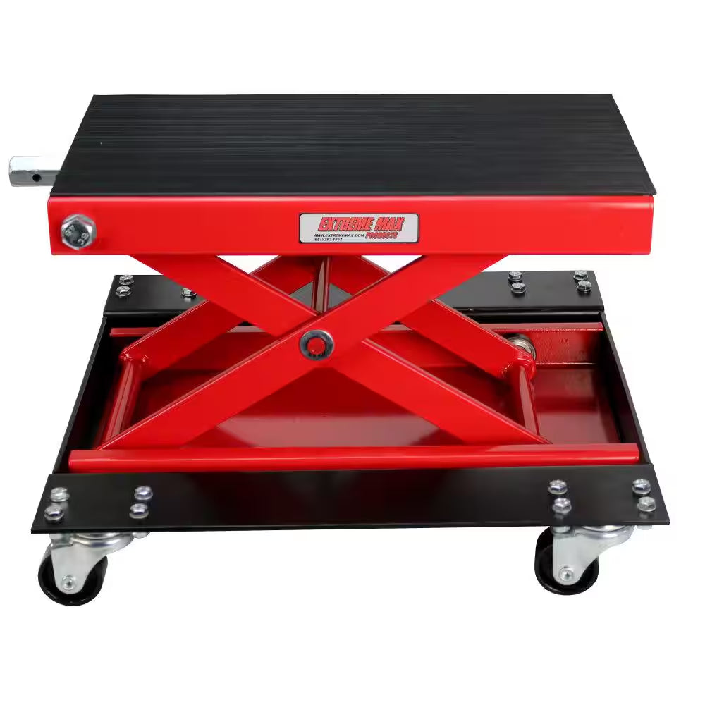 Wide Motorcycle Scissor Jack with Dolly - 1100 Lbs.