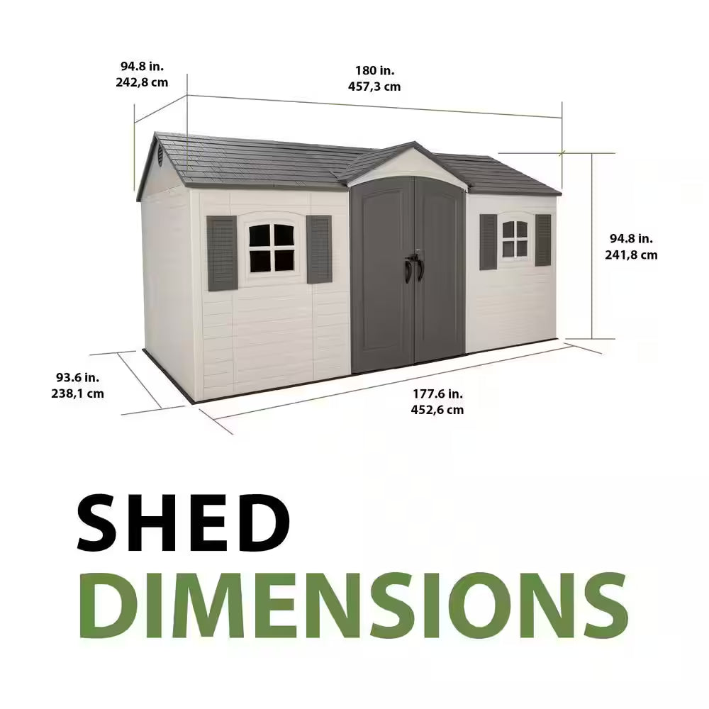 Legacy 15 Ft. W X 8 Ft. D Resin Outdoor Storage Shed (109 Sq. Ft.)