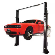 Asymmetric 2 Post Car Lift Clear Floor 9,000 Lbs. Capacity Heavy Duty in Black