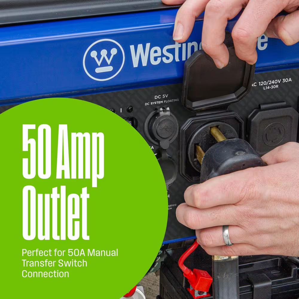 14,500/11,500-Watt Remote Electric Start Tri-Fuel Portable Generator with Low THD, 50A Outlet and CO Sensor