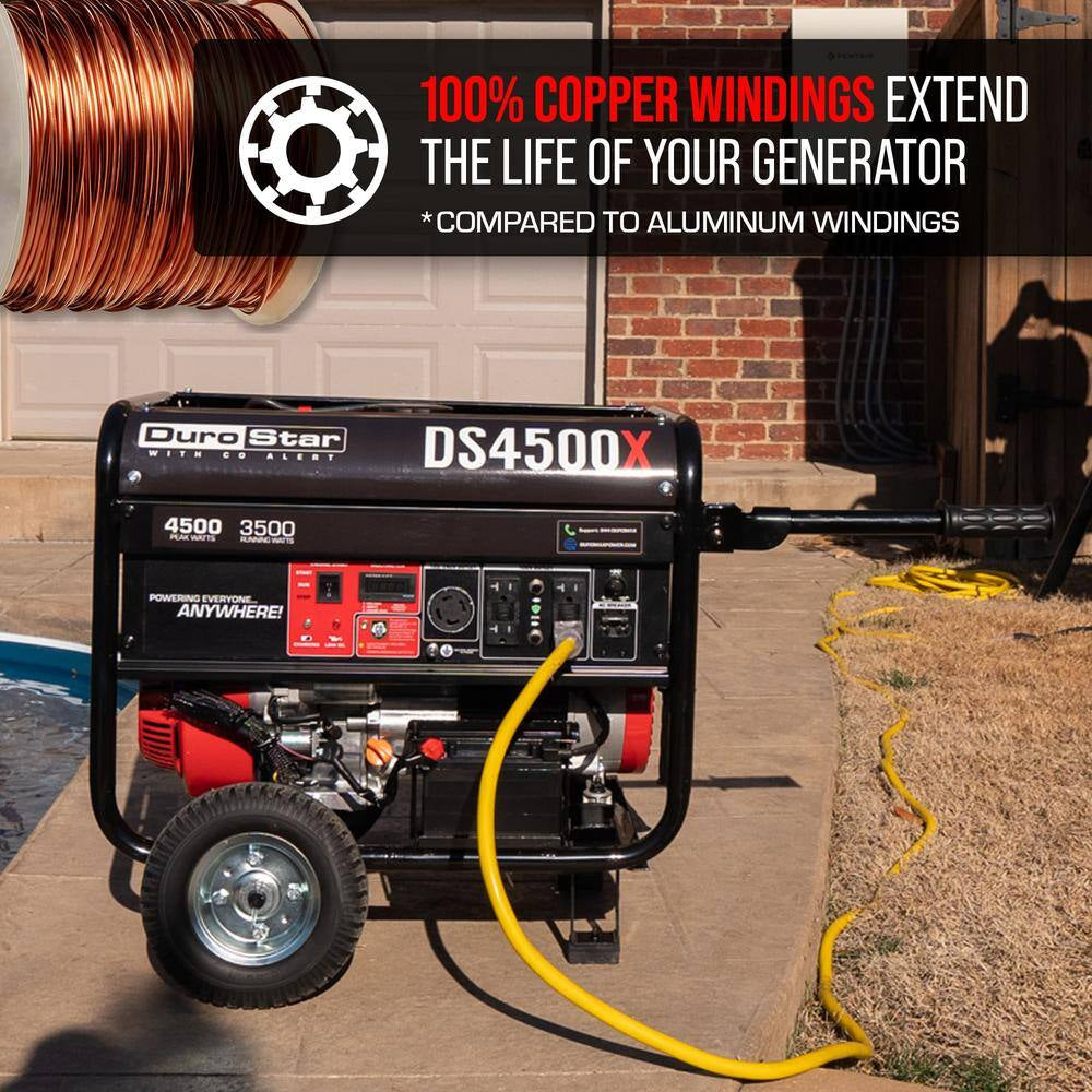 4,500-Watt/3,500-Watt 210Cc Electric Start Gas Portable Generator with CO Alert