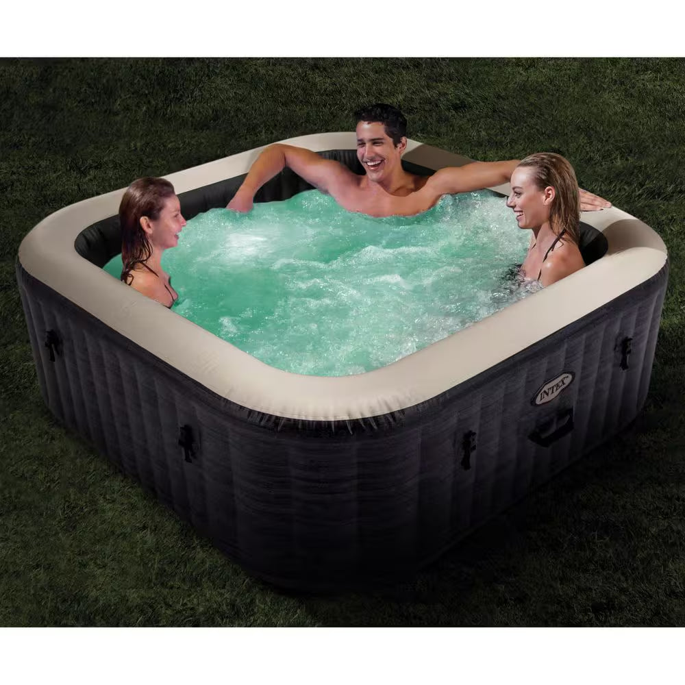 Purespa plus Greystone 6 Person Inflatable Square Hot Tub W/ 170 Airjets