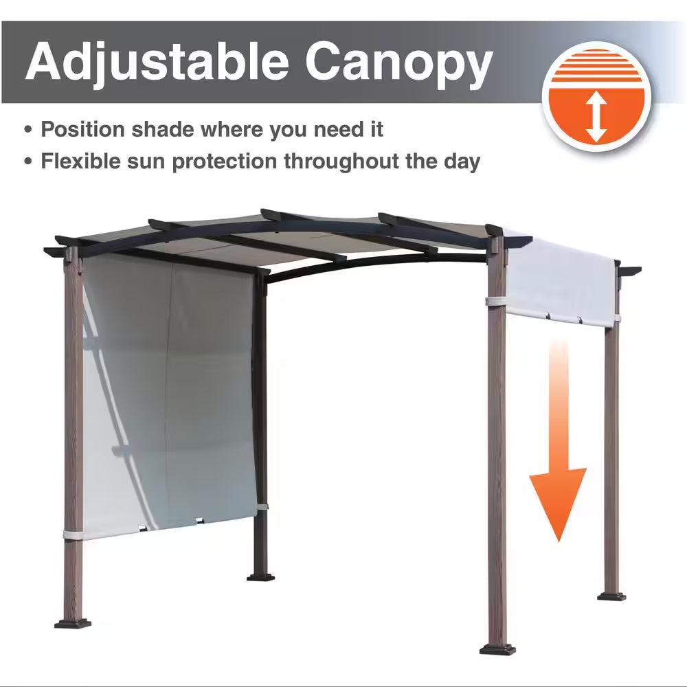 Clifton 10 Ft. X 10 Ft. Easy Assembly Tool Free Pergola with Privacy Shade