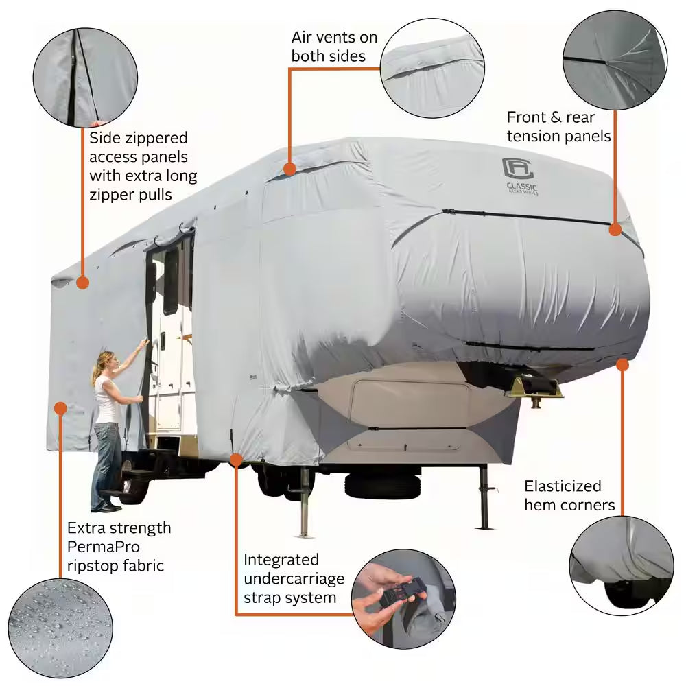 Over Drive Permapro Extra Tall 5Th Wheel Trailer Cover, Fits 33 Ft. - 37 Ft. Rvs