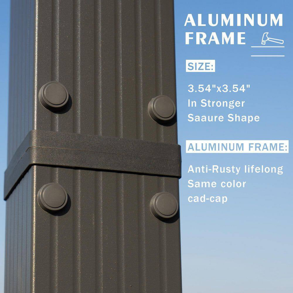 Morgan 12 Ft. X 10 Ft. Aluminum Frame Outdoor Pergola with Blue Canopy