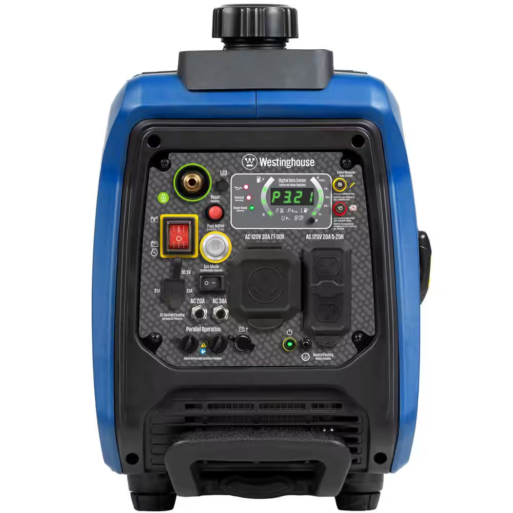 4,000-Watt Gas and Propane Powered Portable Inverter Generator with Remote Electric Start, LED Data Center