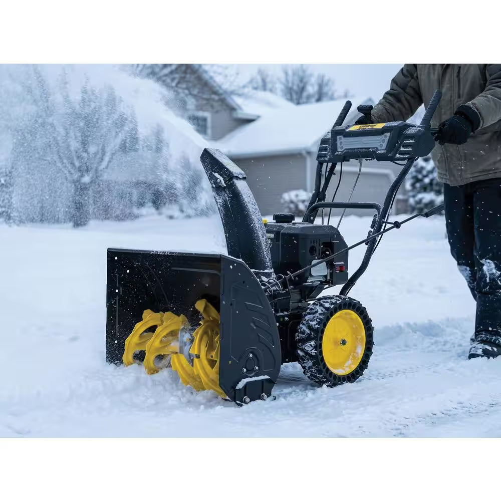 24 In. 209Cc Electric Start 2-Stage Self-Propelled Gas Snow Blower with EZ Turn, LED Headlight and Chute Control