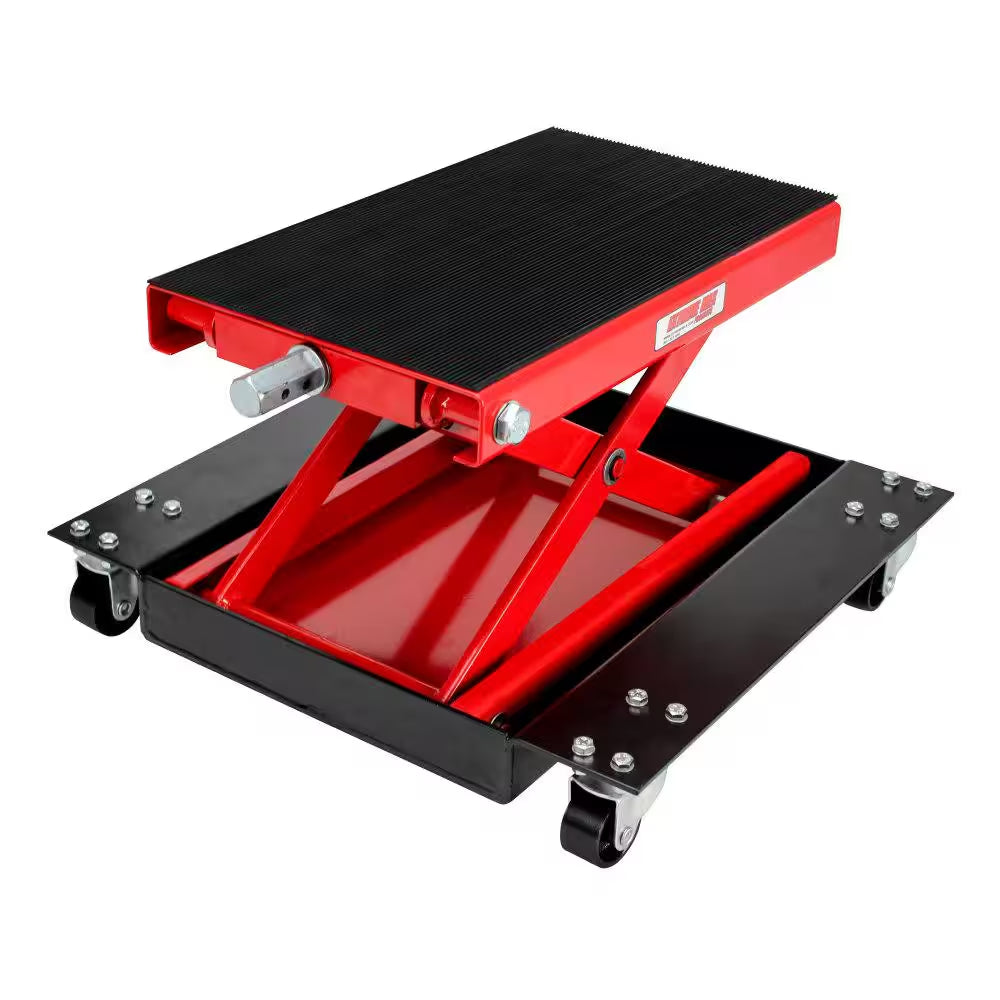 Wide Motorcycle Scissor Jack with Dolly - 1100 Lbs.
