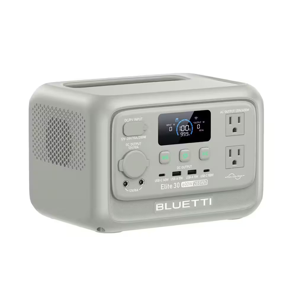 600W Continuous/1500W Peak Output 288Wh Portable Power Station, Push Button Start Battery Solar Generator for Campsite