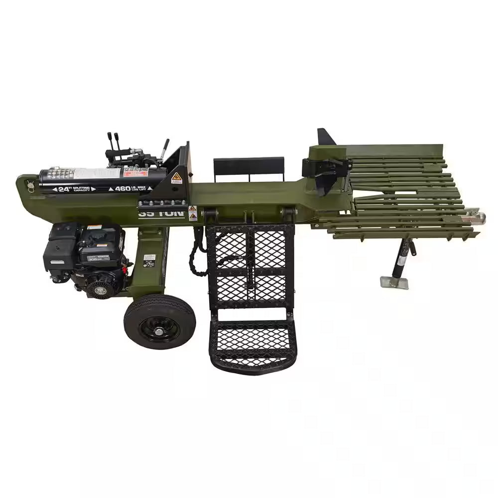 H6135FB 35-Ton 306Cc Gas 2/4/6 Way Full Beam Log Splitter with Hydraulic Log Lift