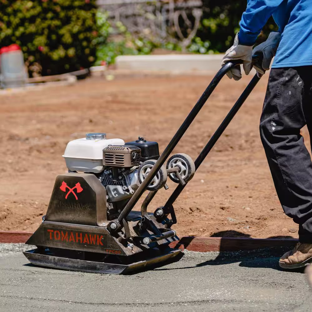 6 HP 3000 Lbs. 21 In. X 17 In. Gas Powered Vibratory Plate Compactor Tamper for Gravel Soil Compaction, 3 Year Warranty