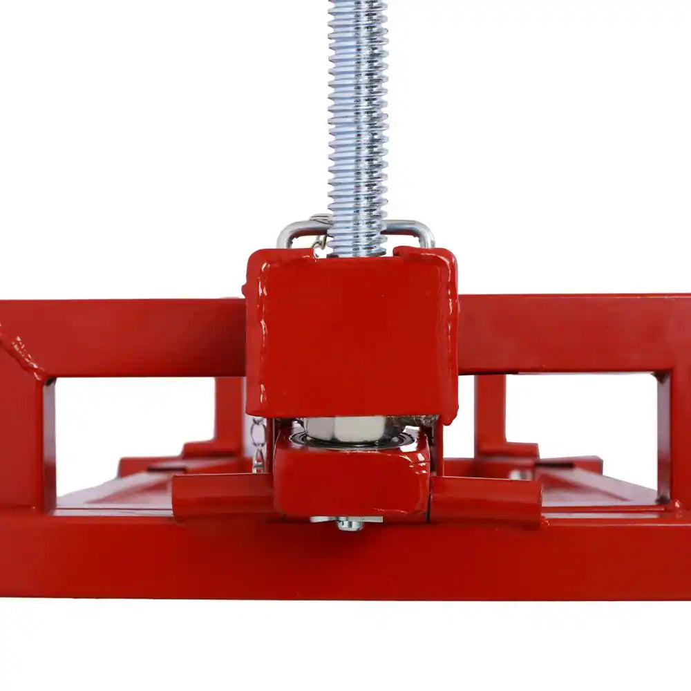 800Lb Lawn Mower Lift for Riding Tractors, Universal Tractor Lifter with 45° Tilt Adjustment, Red