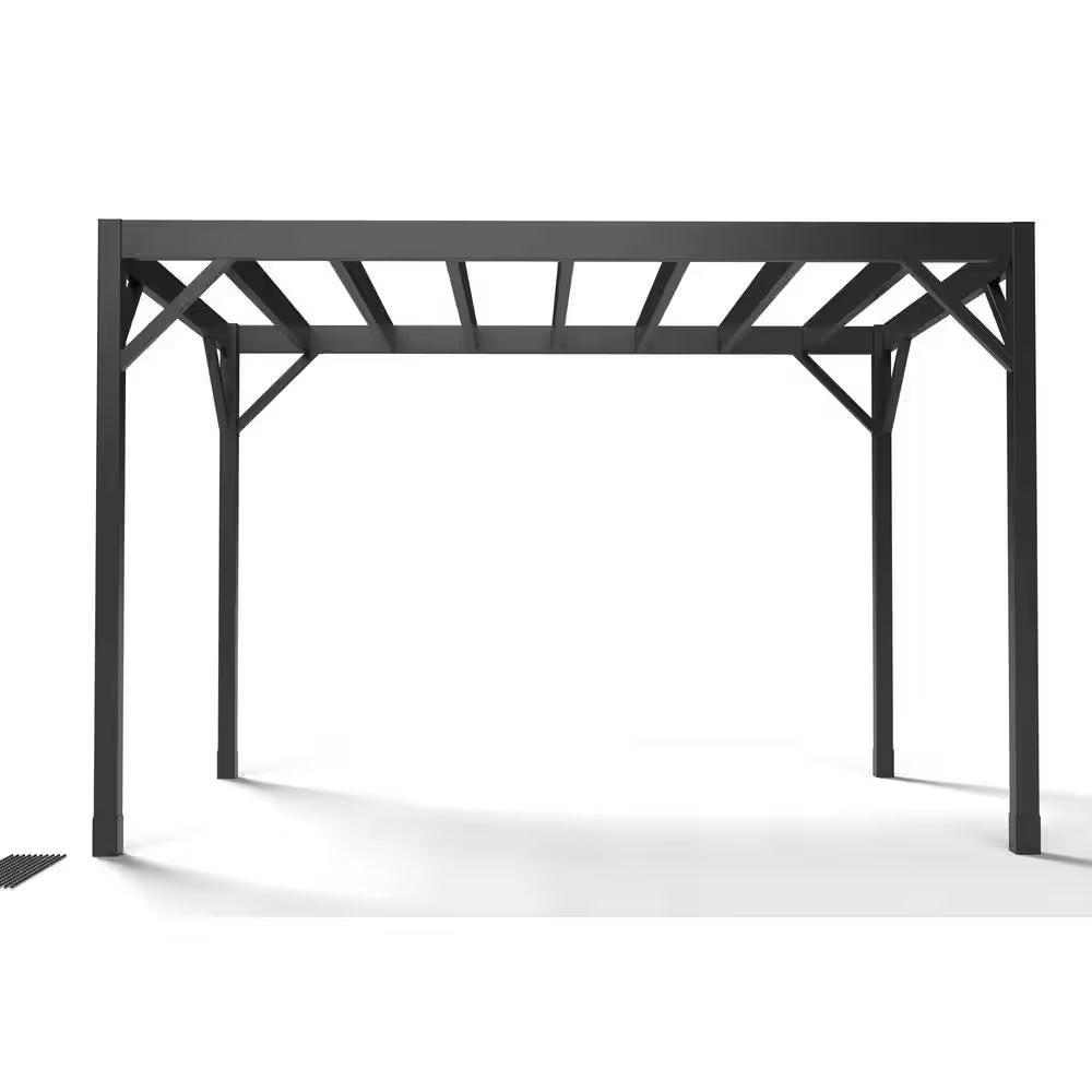 Evolution 8 Ft. X 12 Ft. Black Modern Heavy Duty Steel Pergola Kit