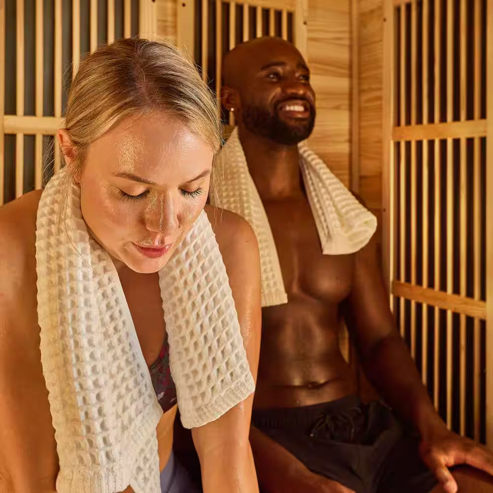 Rylan 4-Person Indoor Cedar Infrared Sauna with 10 Carbon Far-Infrared Heaters, Red Light Therapy and Chromotherapy