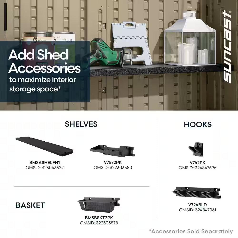2 Ft. 8 In. X 4 Ft. 5 In. X 3 Ft. 9.5 In. Resin Horizontal Storage Shed