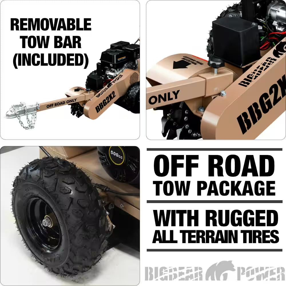 Double down Cutter 12 In. 15-HP Gas Powered Stump Grinder with High Torque Rato Electric Start Engine