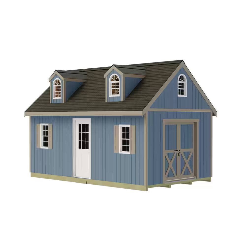 Planner'S Paradise 12 Ft. X 20 Ft. Wood Shed Kit with Sliding Doors, Loft, Dormer Kit and Fortressfloor (240 Sq. Ft.)