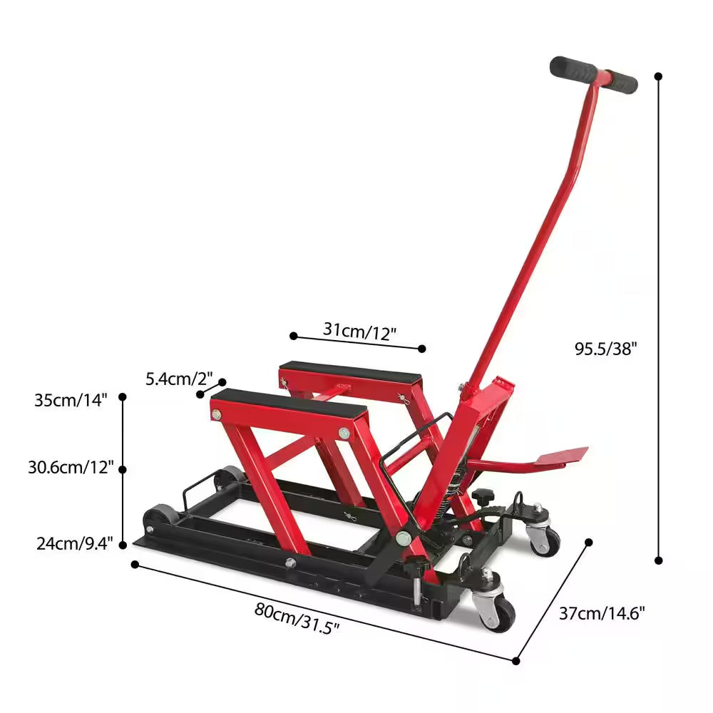 Hydraulic Motorcycle 1500 Lbs. ATV and Motorcycle Jack with Foot-Operated Lift
