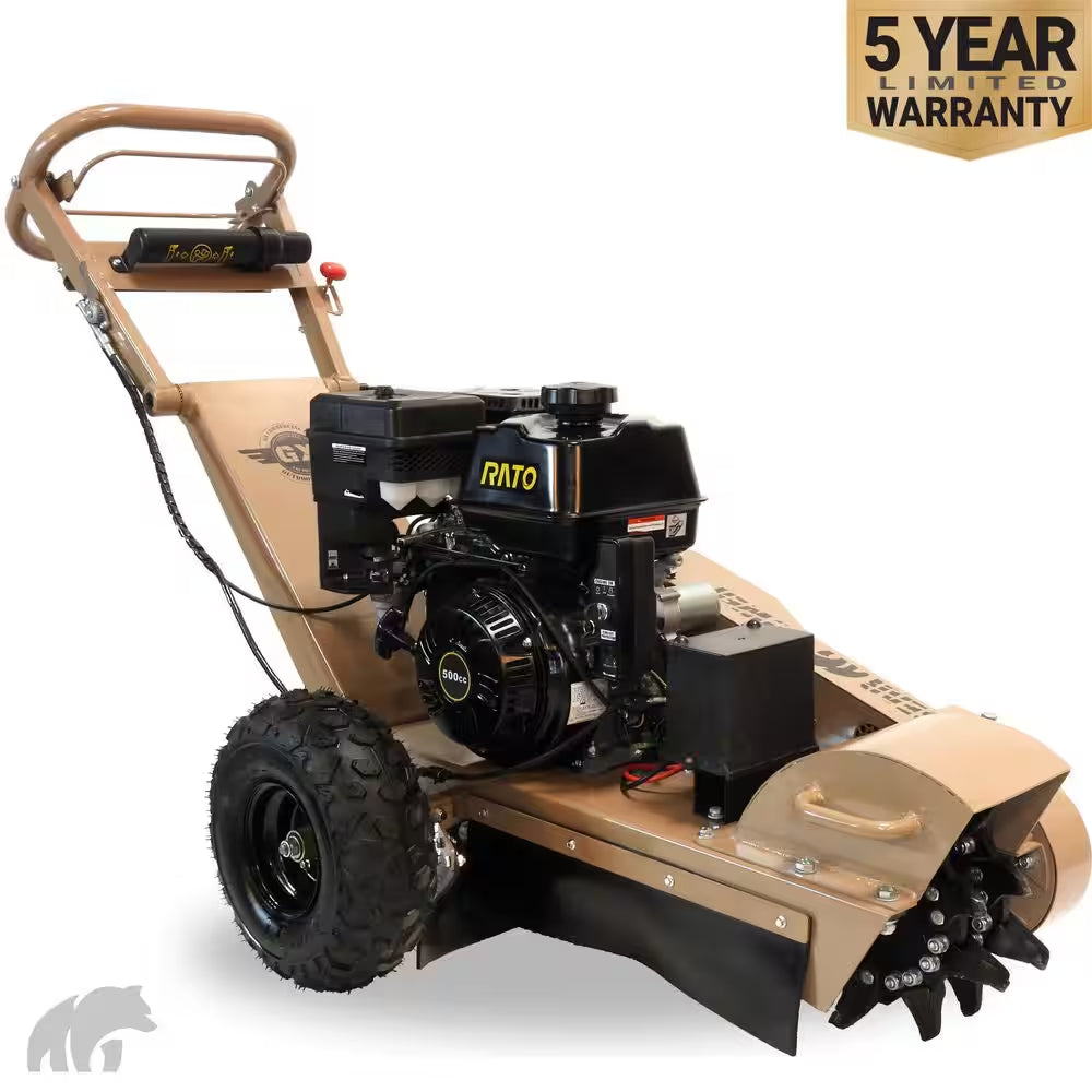 Double down Cutter 12 In. 15-HP Gas Powered Stump Grinder with High Torque Rato Electric Start Engine