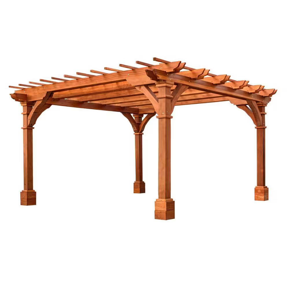 14 Ft. X 14 Ft. Pacific Redwood Double Beam Premium Pergola