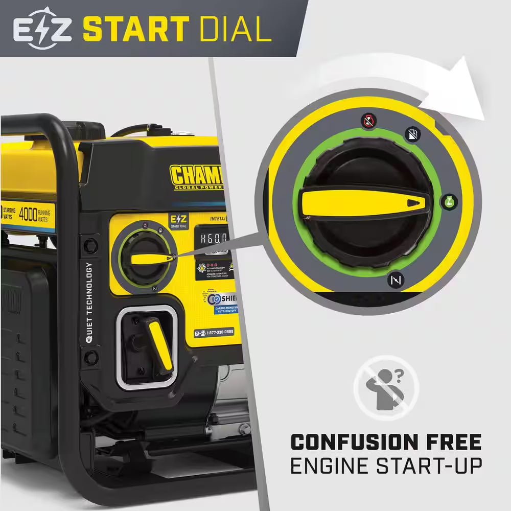 5500/4000-Watt Recoil Start Gas Open Frame Inverter Generator, Free 3-Year Warranty for RV and Home (CARB)