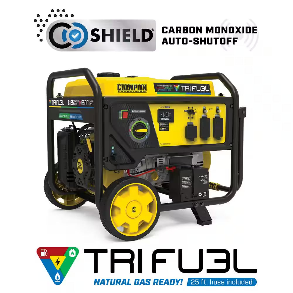11,500/9200-Watt Electric Start Gas Portable Generator with Free 3-Year Warranty for Home Backup and Storm Prep