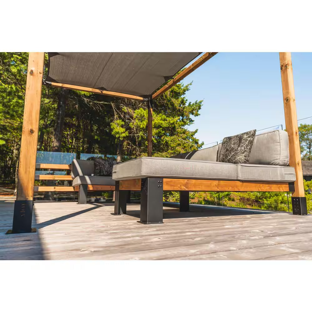 8 Ft. X 12 Ft. Pergola Kit with Graphite Shade Sail, for 4X4 Wood