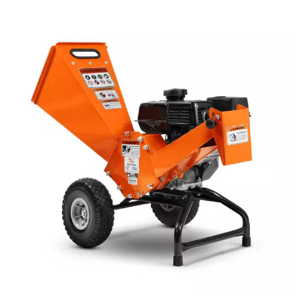 Compact Wood Chipper – 3 In. Capacity, 7 HP Gas Engine, Reinforced Rotor for Heavy-Duty Yard Chipping