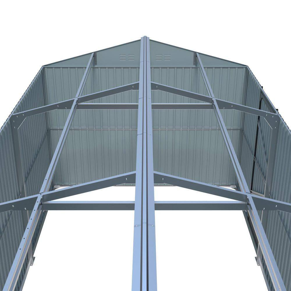20 Ft.W X 10 Ft.D Outdoor Metal Storage Shed, Utility Tool House with 2 Doors, 4 Vents for Car,Truck, Gray (235 Sq. Ft.)